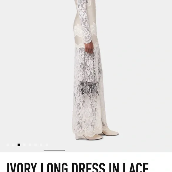 Elegant Ivory Lace Long Dress - Picture 3 of 11